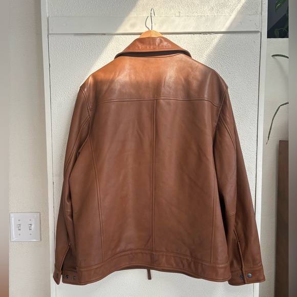 Lovely vintage inspired oversized 100 genuine lambskin leather bomber jacket XL - Picture 9 of 12
